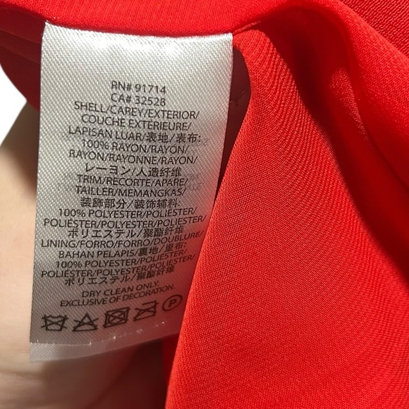 Armani Exchange women’s RED collarless blazer jacket Size XL - Picture 8 of 9